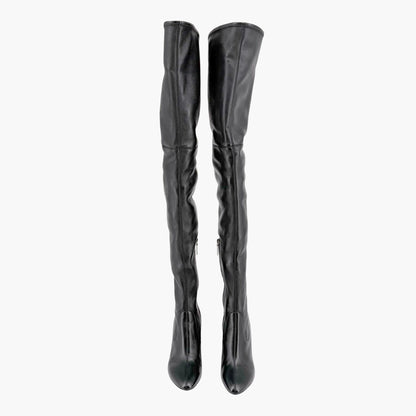 Saint Laurent Loulou Thigh High Boots Black Size 38.5