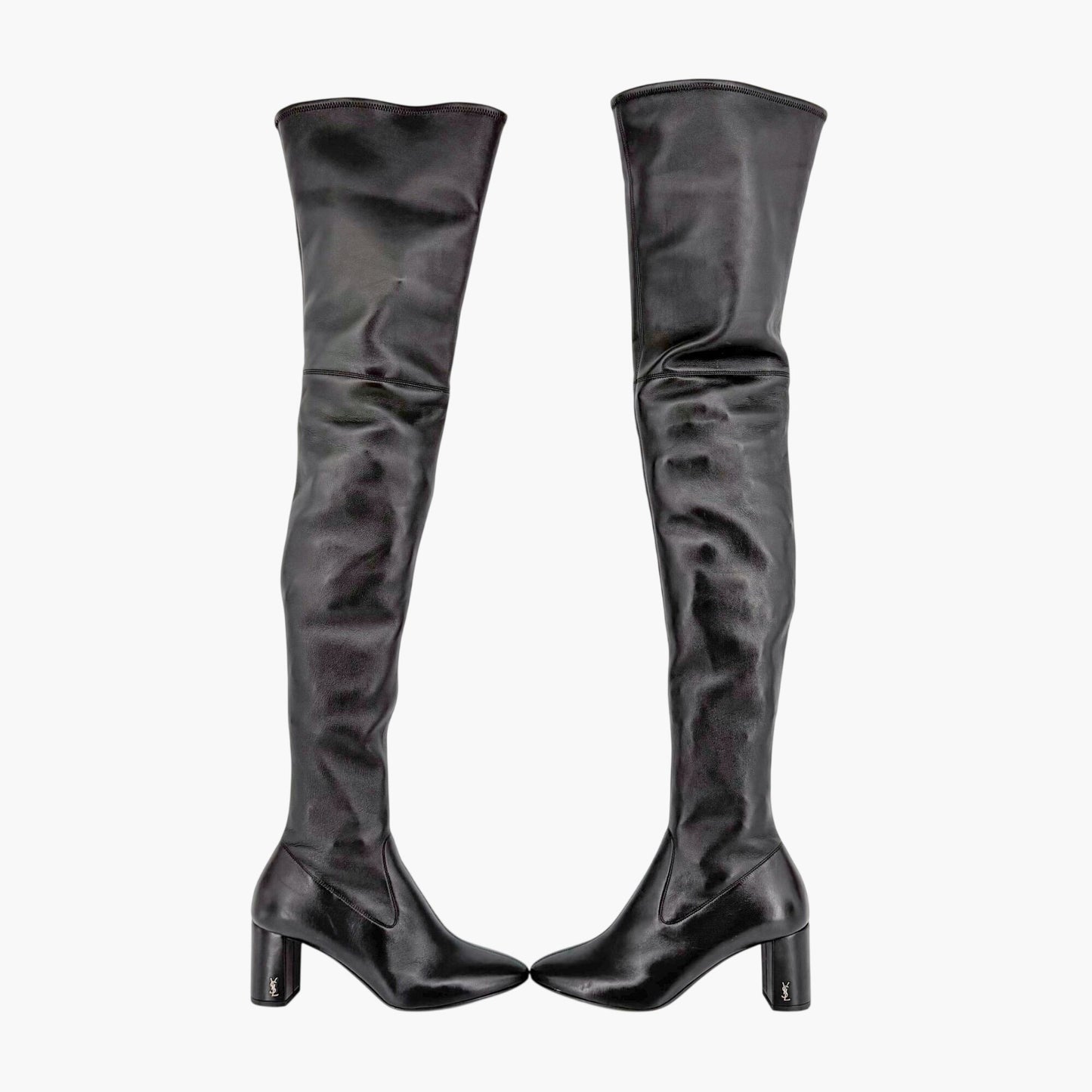 Saint Laurent Loulou Thigh High Boots Black Size 38.5