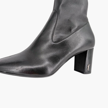Saint Laurent Loulou Thigh High Boots Black Size 38.5