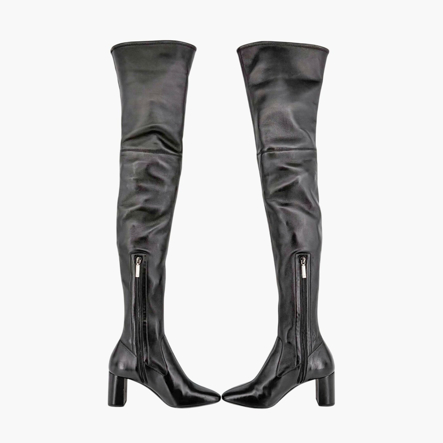Saint Laurent Loulou Thigh High Boots Black Size 38.5