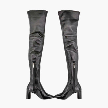 Saint Laurent Loulou Thigh High Boots Black Size 38.5