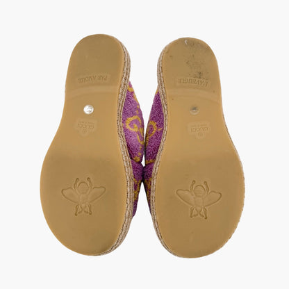Gucci GG Terry Platform Slide Sandals Lilac Size 38.5