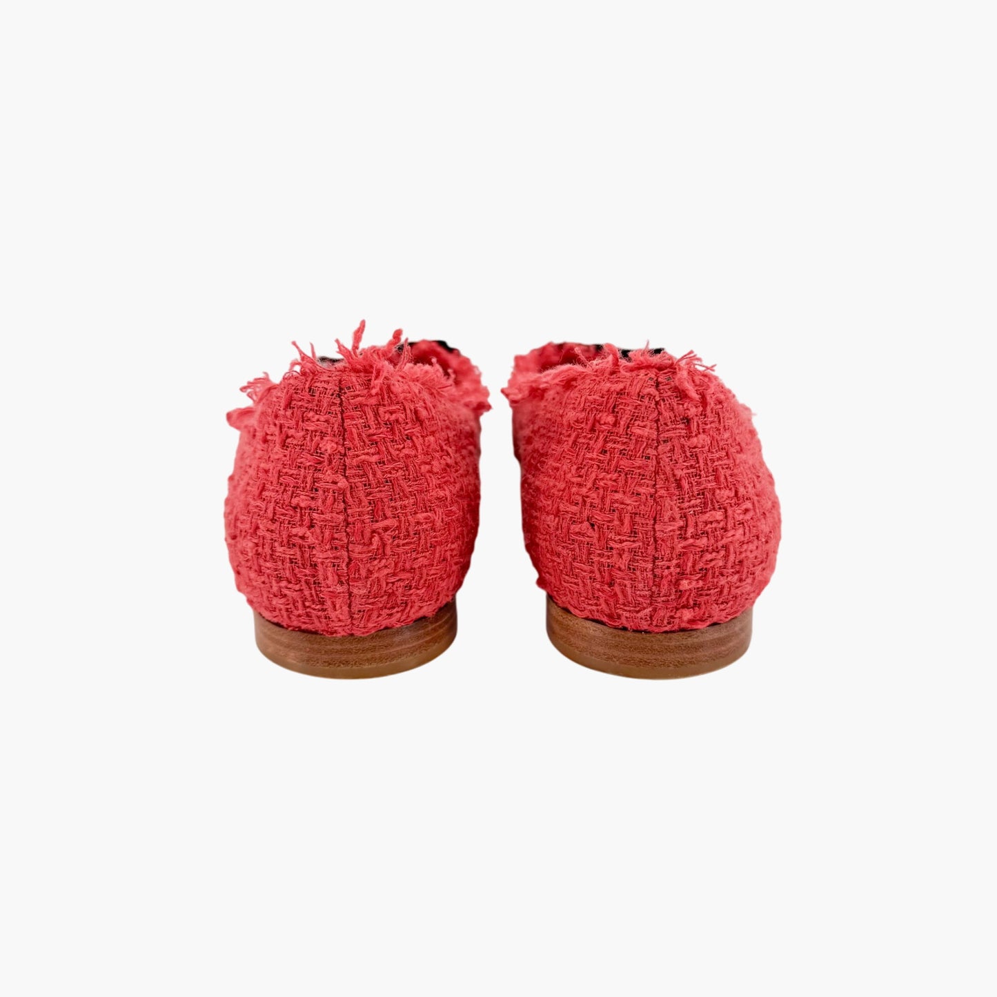 Chanel Chanel CC Bow Ballet Flats in Red Tweed Size 37