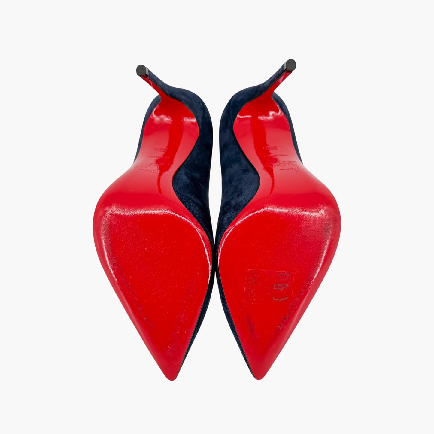 Christian Louboutin Pigalle Follies 100 Pumps Navy Suede Size 36.5