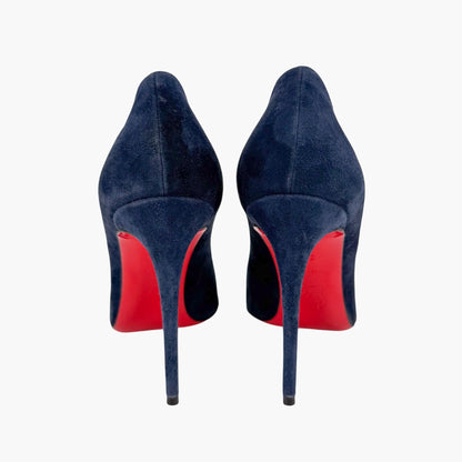 Christian Louboutin Pigalle Follies 100 Pumps Navy Suede Size 36.5