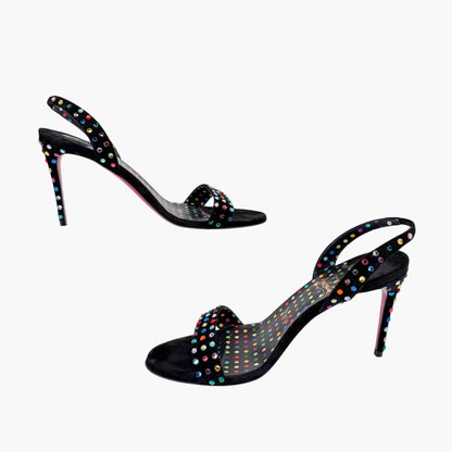 Christian Louboutin O Marylin Strass Boum Sandals Black Size 38
