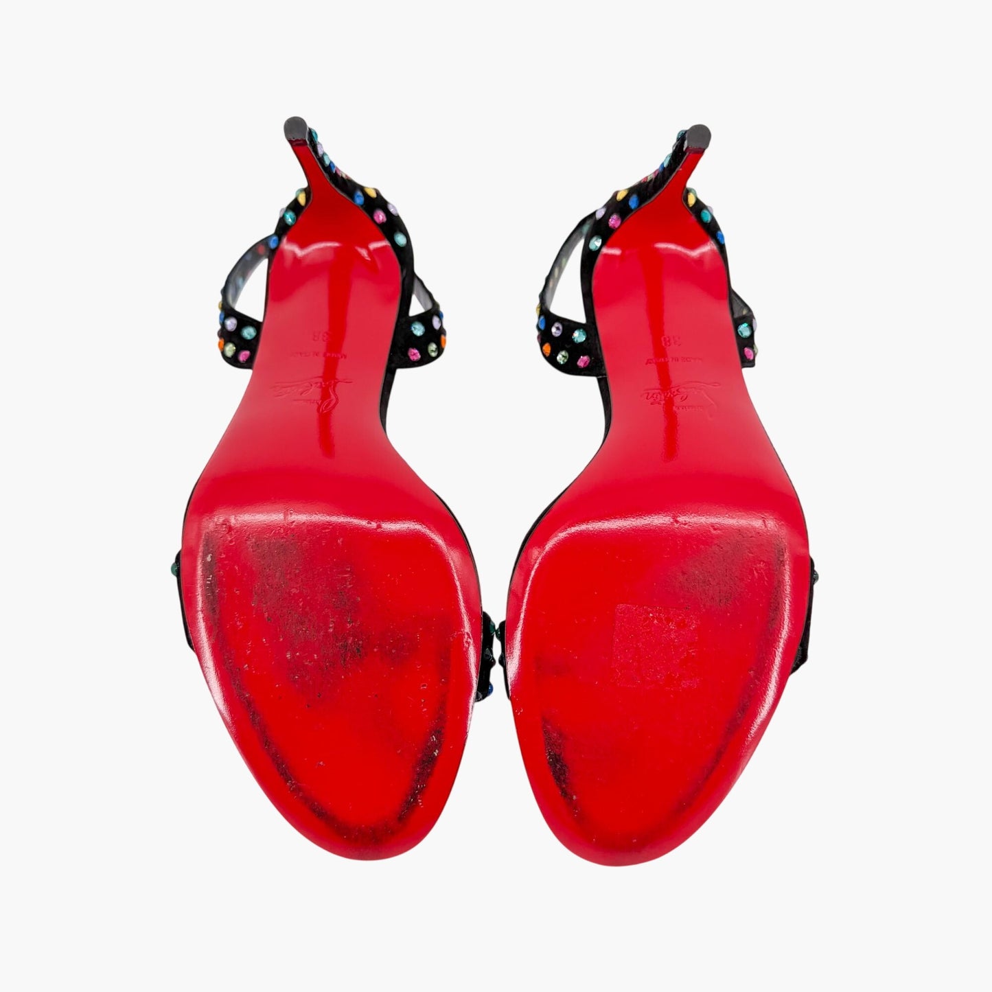 Christian Louboutin O Marylin Strass Boum Sandals Black Size 38