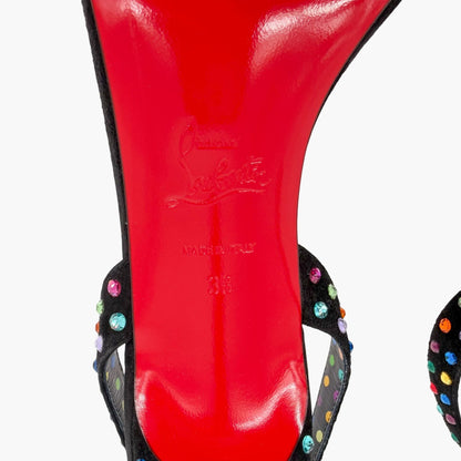 Christian Louboutin O Marylin Strass Boum Sandals Black Size 38