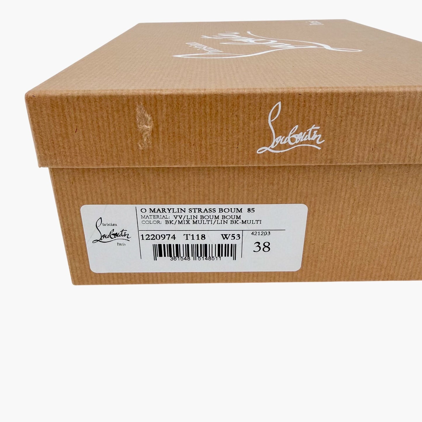 Christian Louboutin O Marylin Strass Boum Sandals Black Size 38