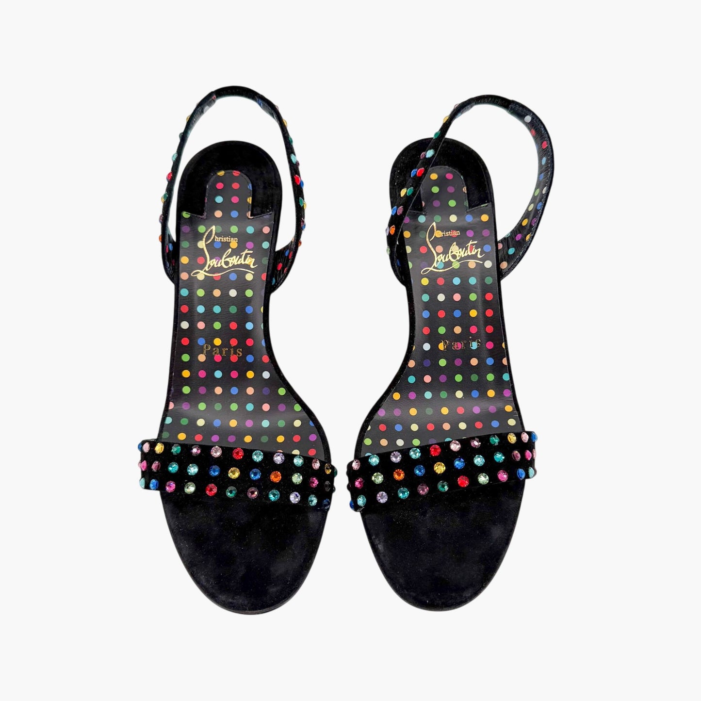 Christian Louboutin O Marylin Strass Boum Sandals Black Size 38