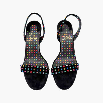 Christian Louboutin O Marylin Strass Boum Sandals Black Size 38