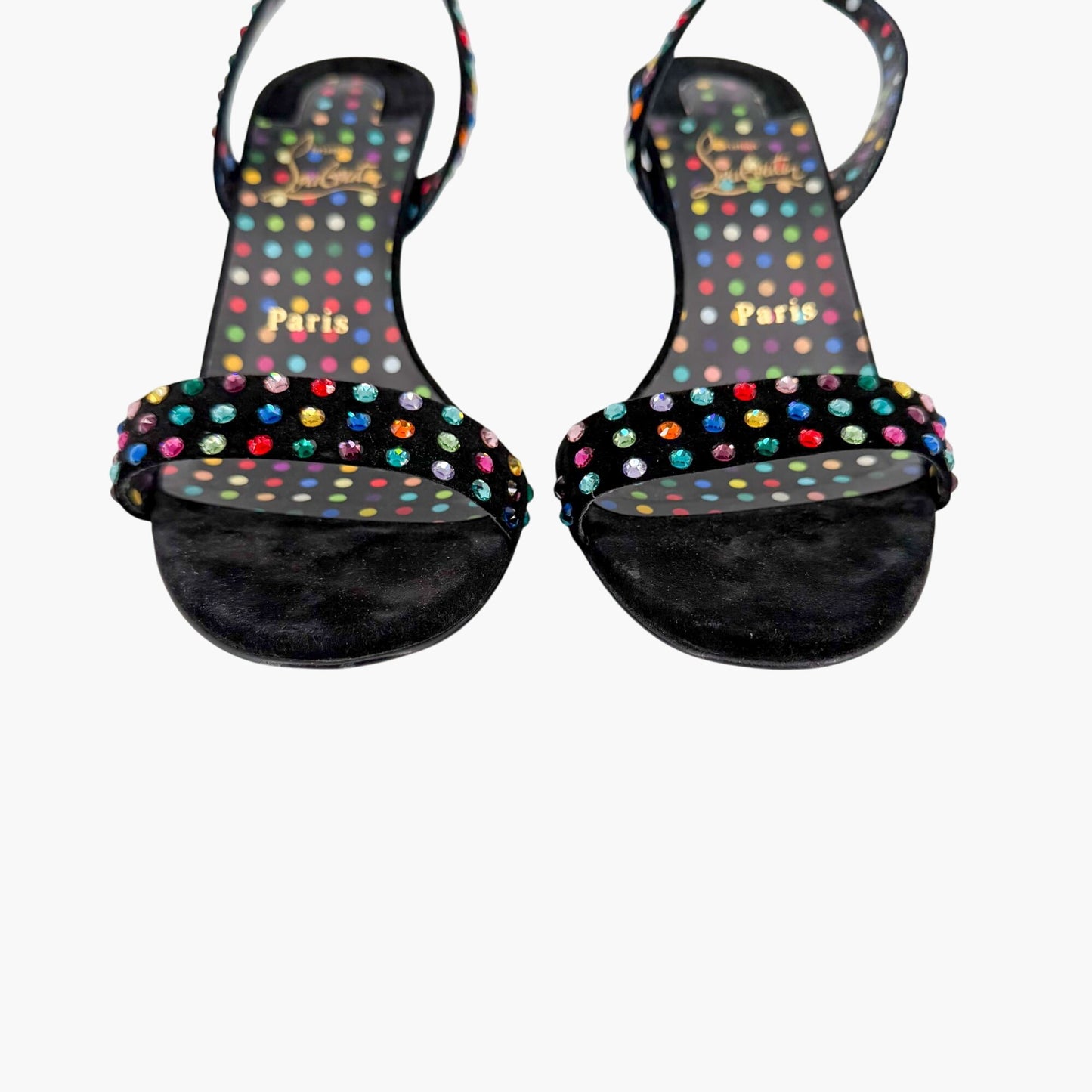Christian Louboutin O Marylin Strass Boum Sandals Black Size 38