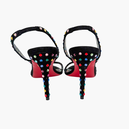 Christian Louboutin O Marylin Strass Boum Sandals Black Size 38