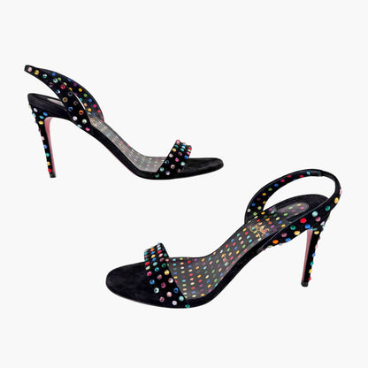 Christian Louboutin O Marylin Strass Boum Sandals Black Size 38