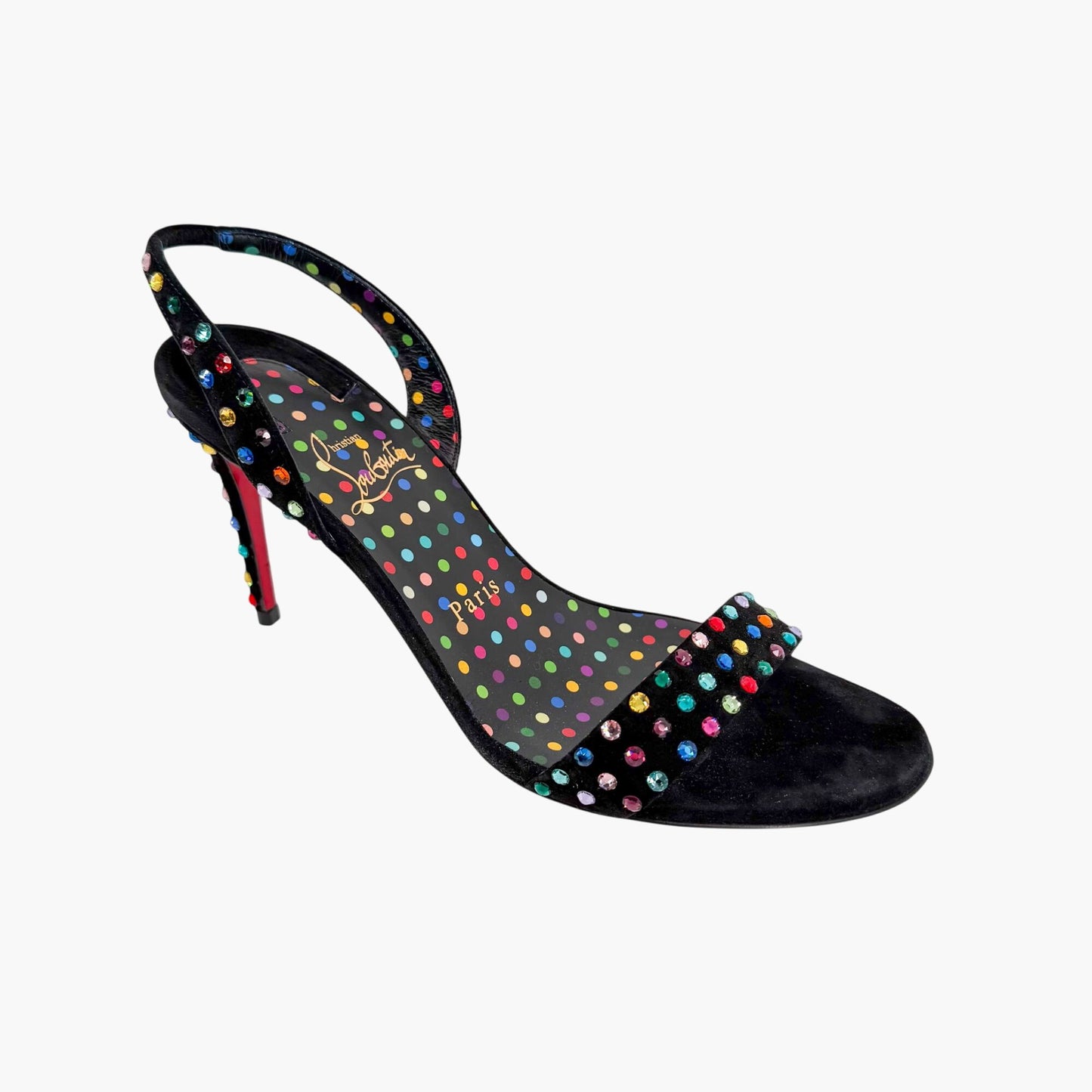 Christian Louboutin O Marylin Strass Boum Sandals Black Size 38