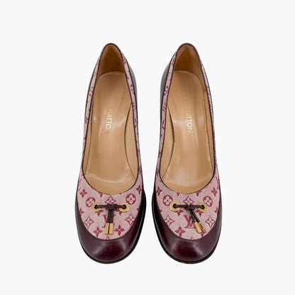 Louis Vuitton Monogram Charm Pumps Burgundy Size 39.5