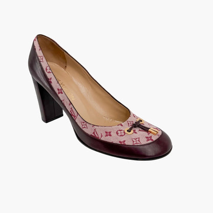Louis Vuitton Monogram Charm Pumps Burgundy Size 39.5
