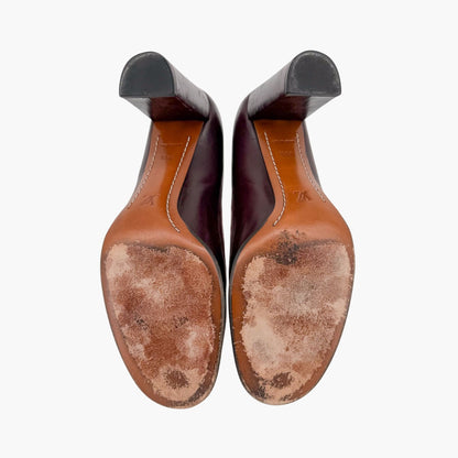 Louis Vuitton Monogram Charm Pumps Burgundy Size 39.5