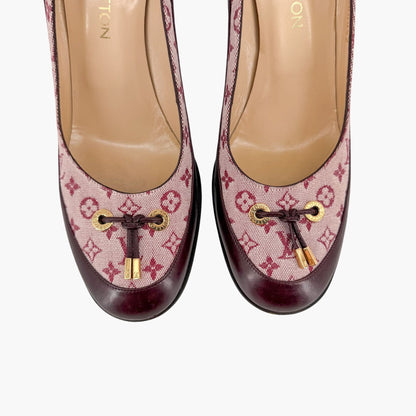 Louis Vuitton Monogram Charm Pumps Burgundy Size 39.5