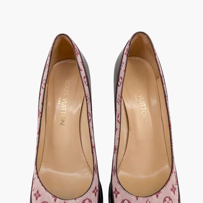 Louis Vuitton Monogram Charm Pumps Burgundy Size 39.5