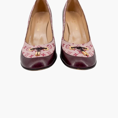 Louis Vuitton Monogram Charm Pumps Burgundy Size 39.5