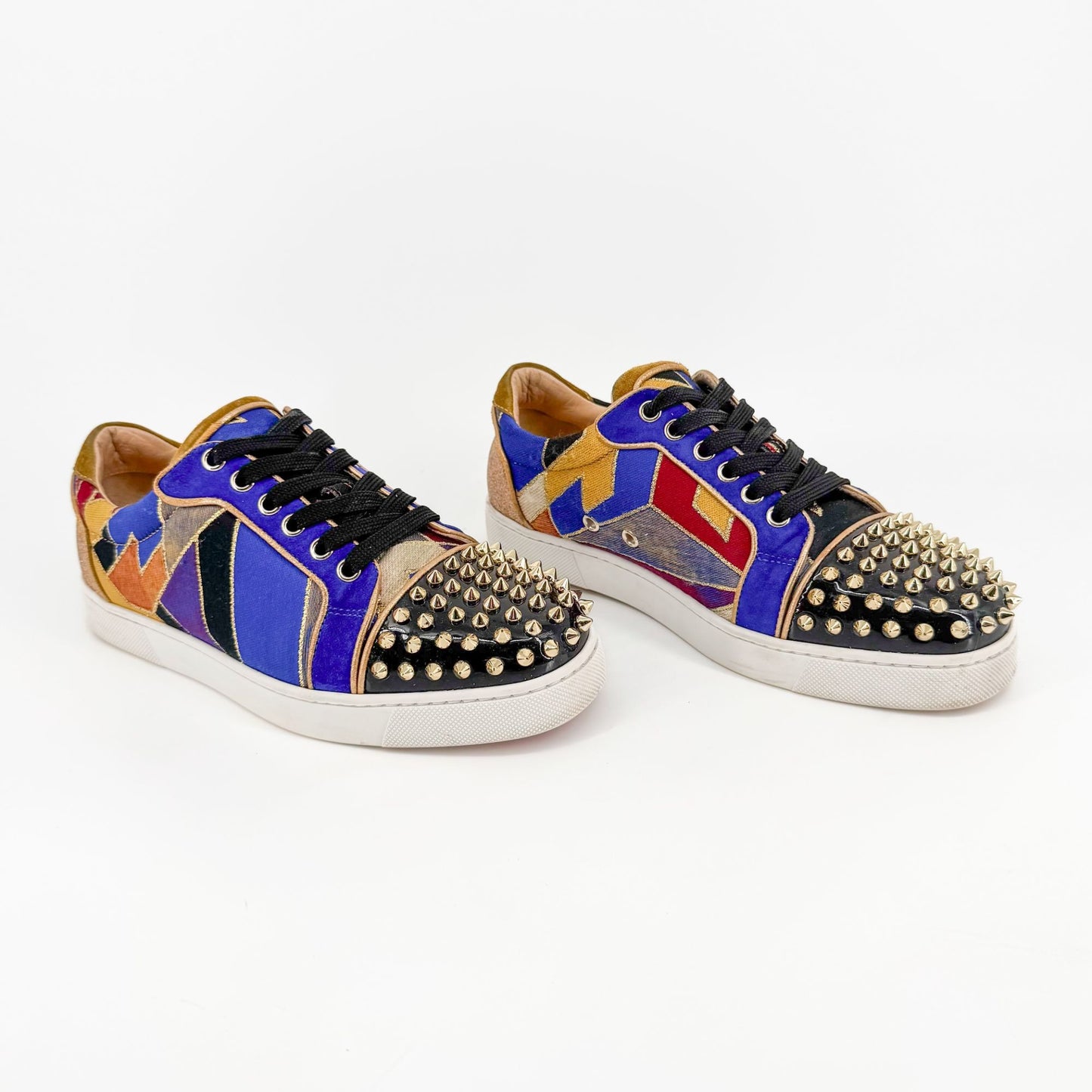 Christian Louboutin Vieira Spikes Orlato Sneakers in Multi Size 37.5