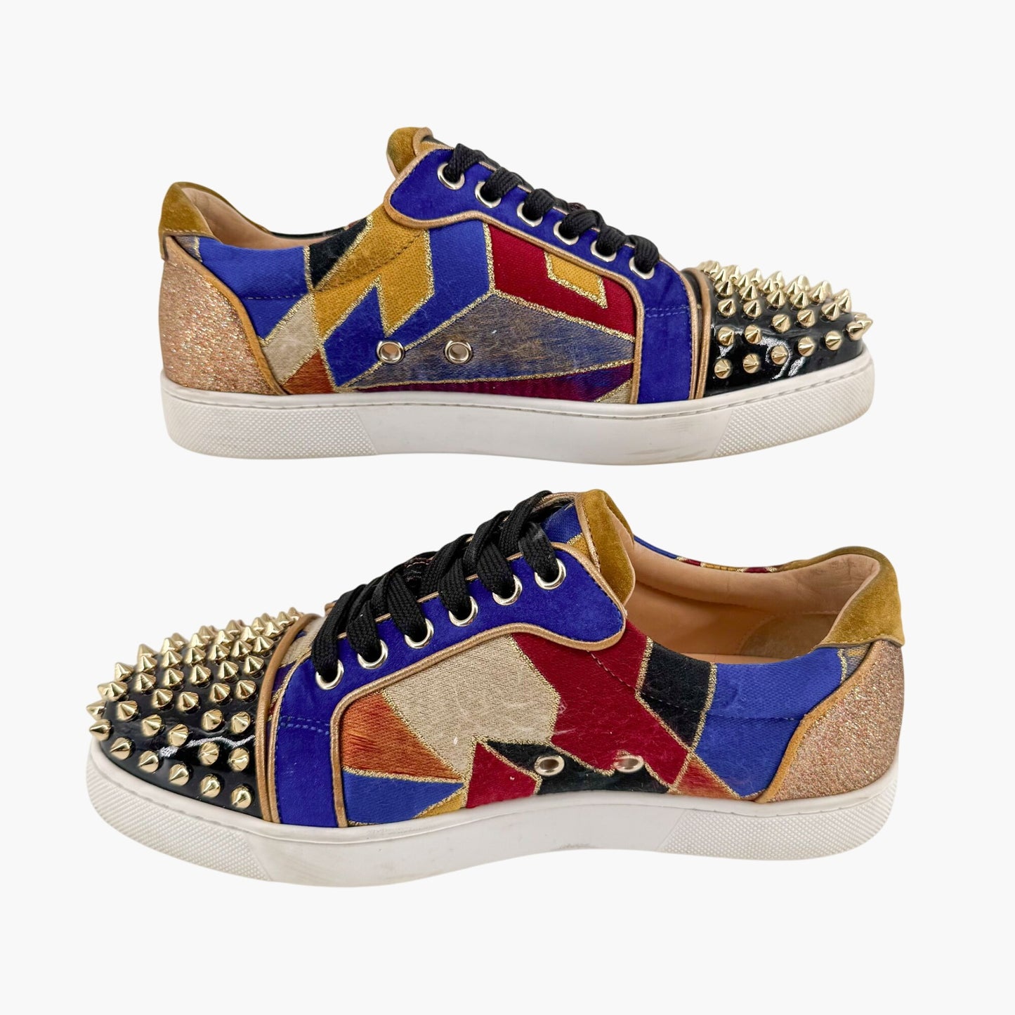 Christian Louboutin Vieira Spikes Orlato Sneakers in Multi Size 37.5