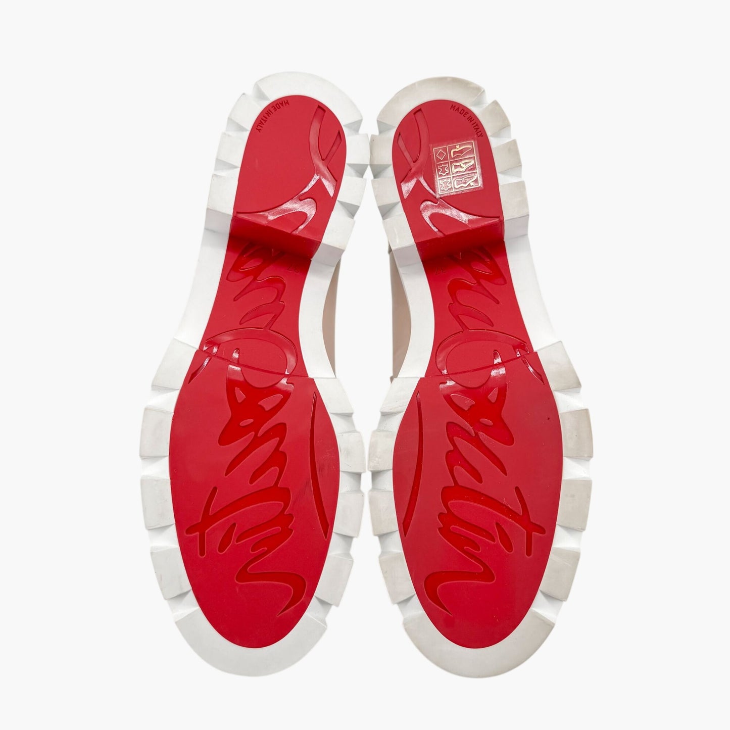 Christian Louboutin Beige Leather CL Moc Lug Loafers Size 37