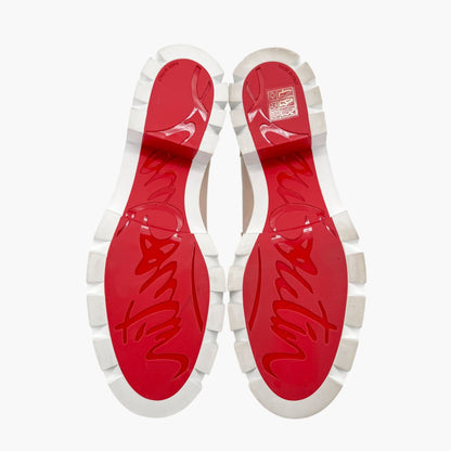 Christian Louboutin Beige Leather CL Moc Lug Loafers Size 37