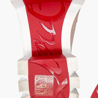 Christian Louboutin Beige Leather CL Moc Lug Loafers Size 37