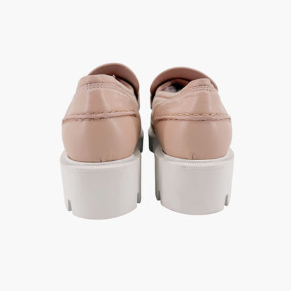 Christian Louboutin Beige Leather CL Moc Lug Loafers Size 37