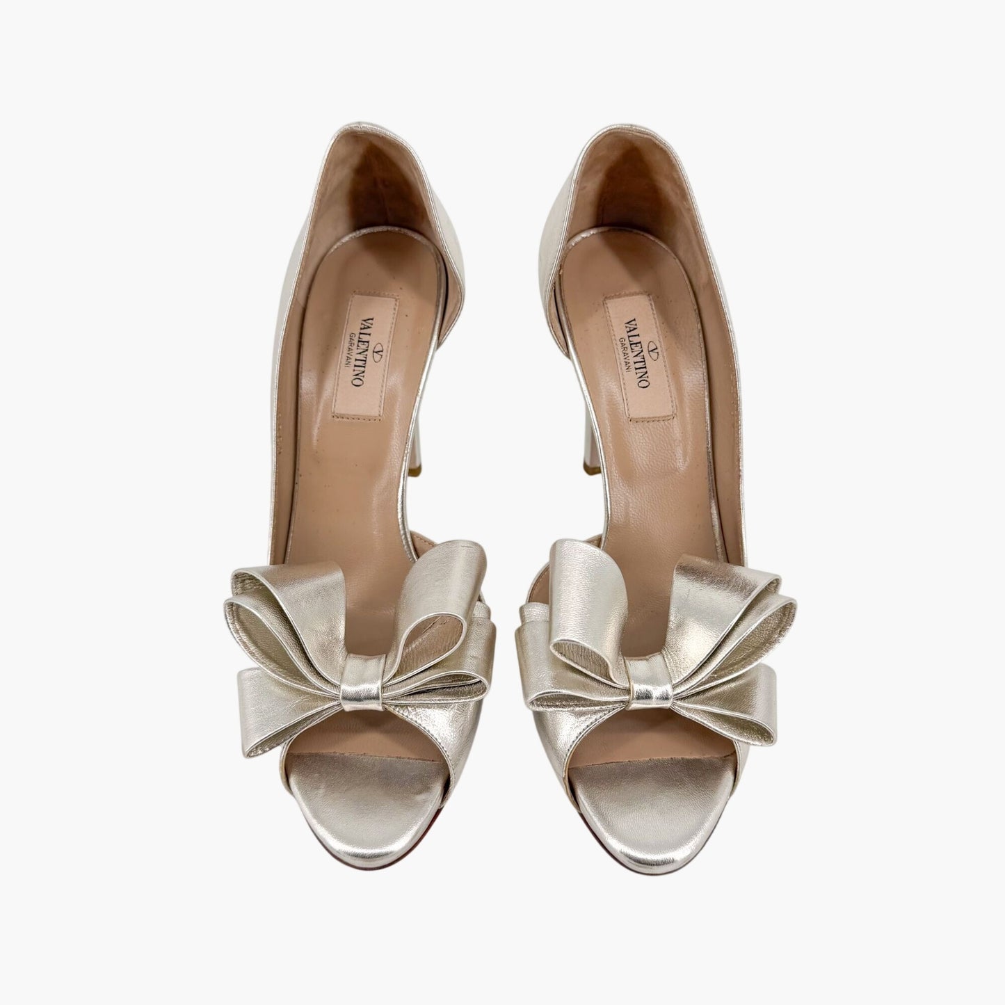 Valentino Garavani Triple Bow d’Orsay Pumps Gold Size 39