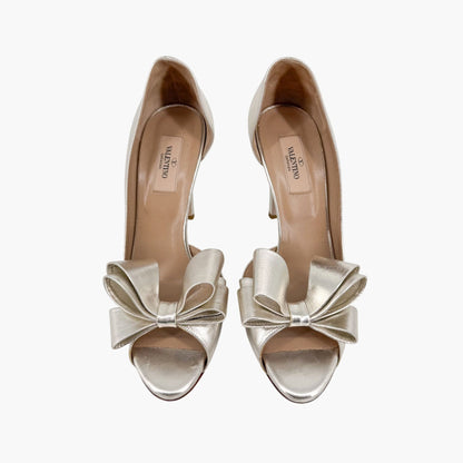 Valentino Garavani Triple Bow d’Orsay Pumps Gold Size 39