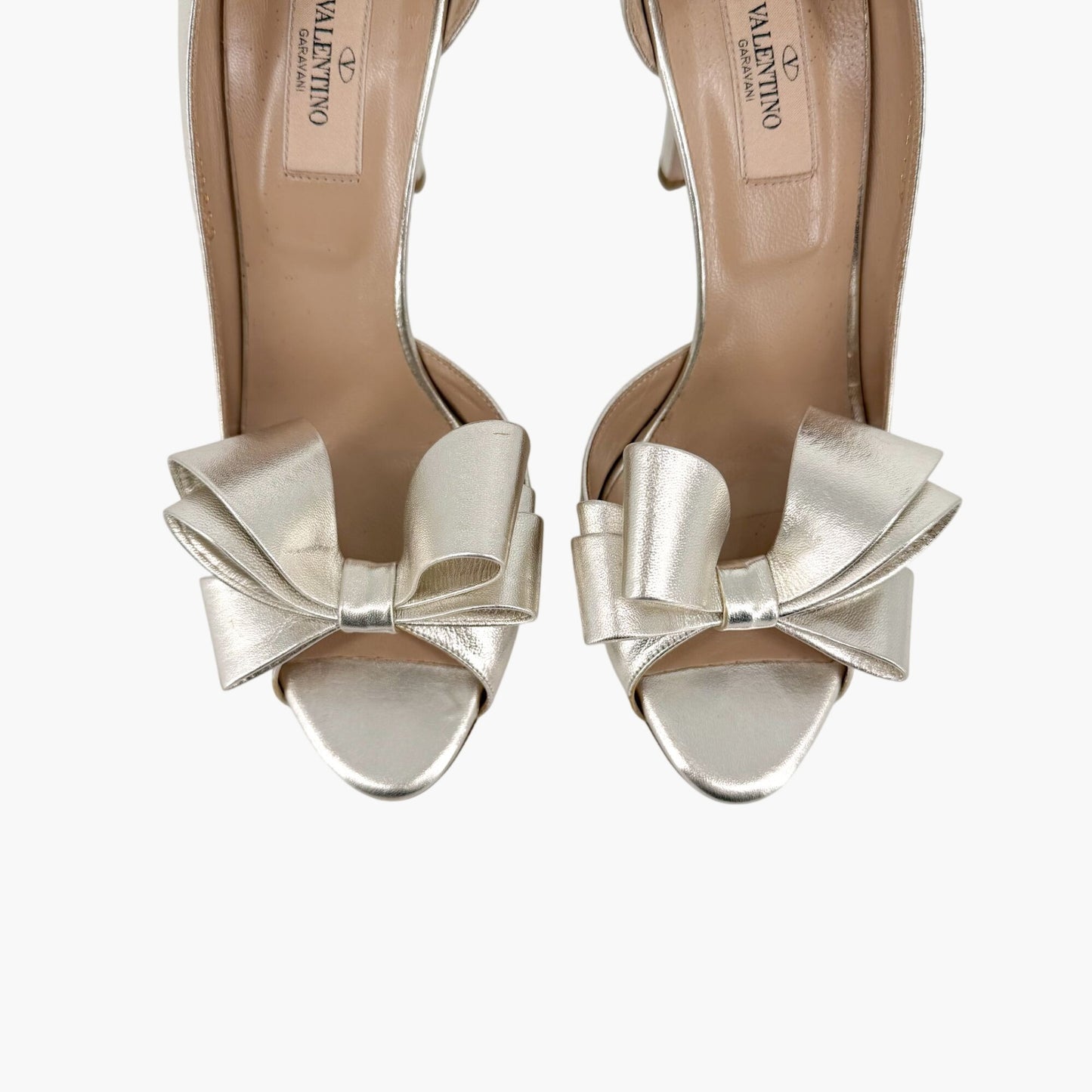 Valentino Garavani Triple Bow d’Orsay Pumps Gold Size 39