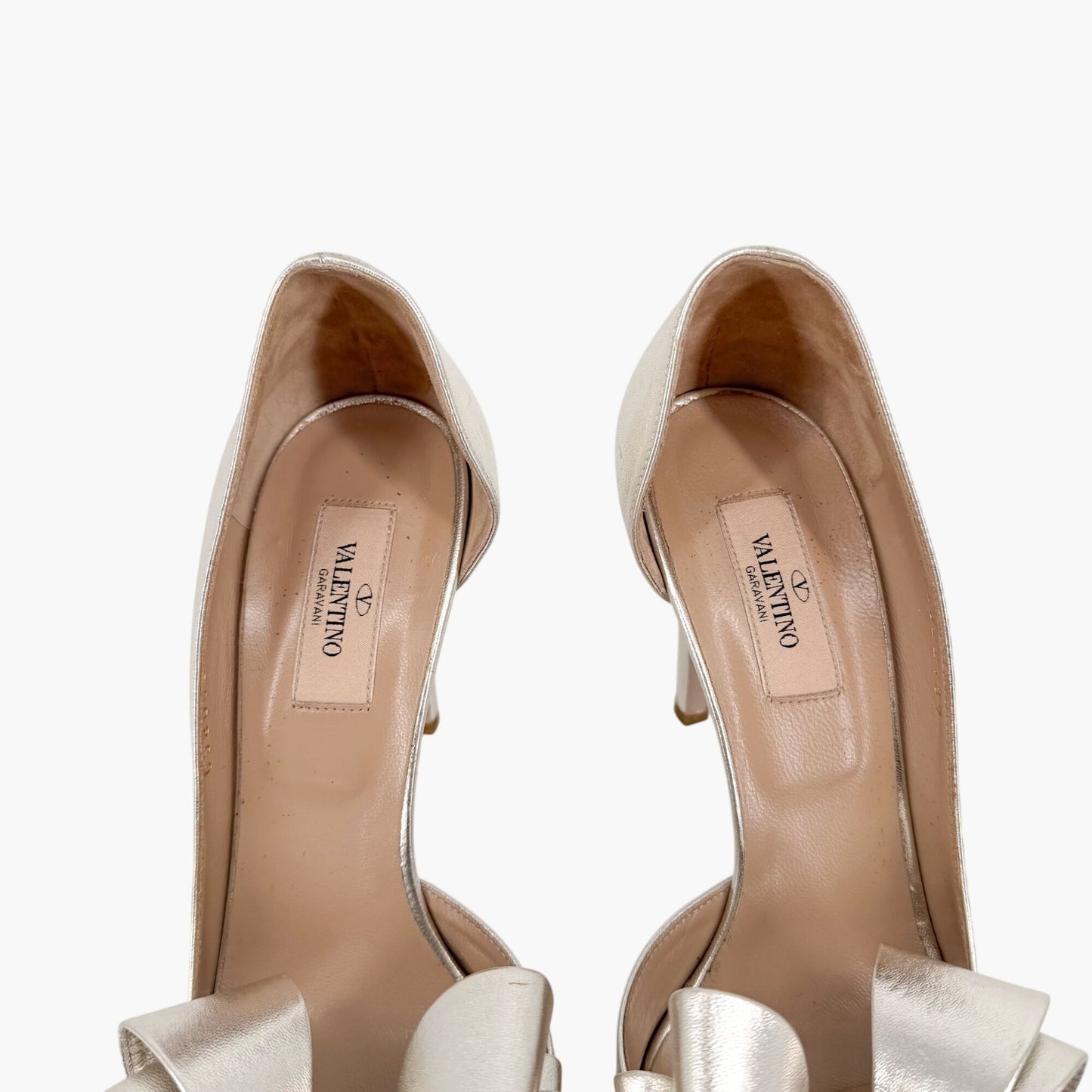 Valentino Garavani Triple Bow d’Orsay Pumps Gold Size 39