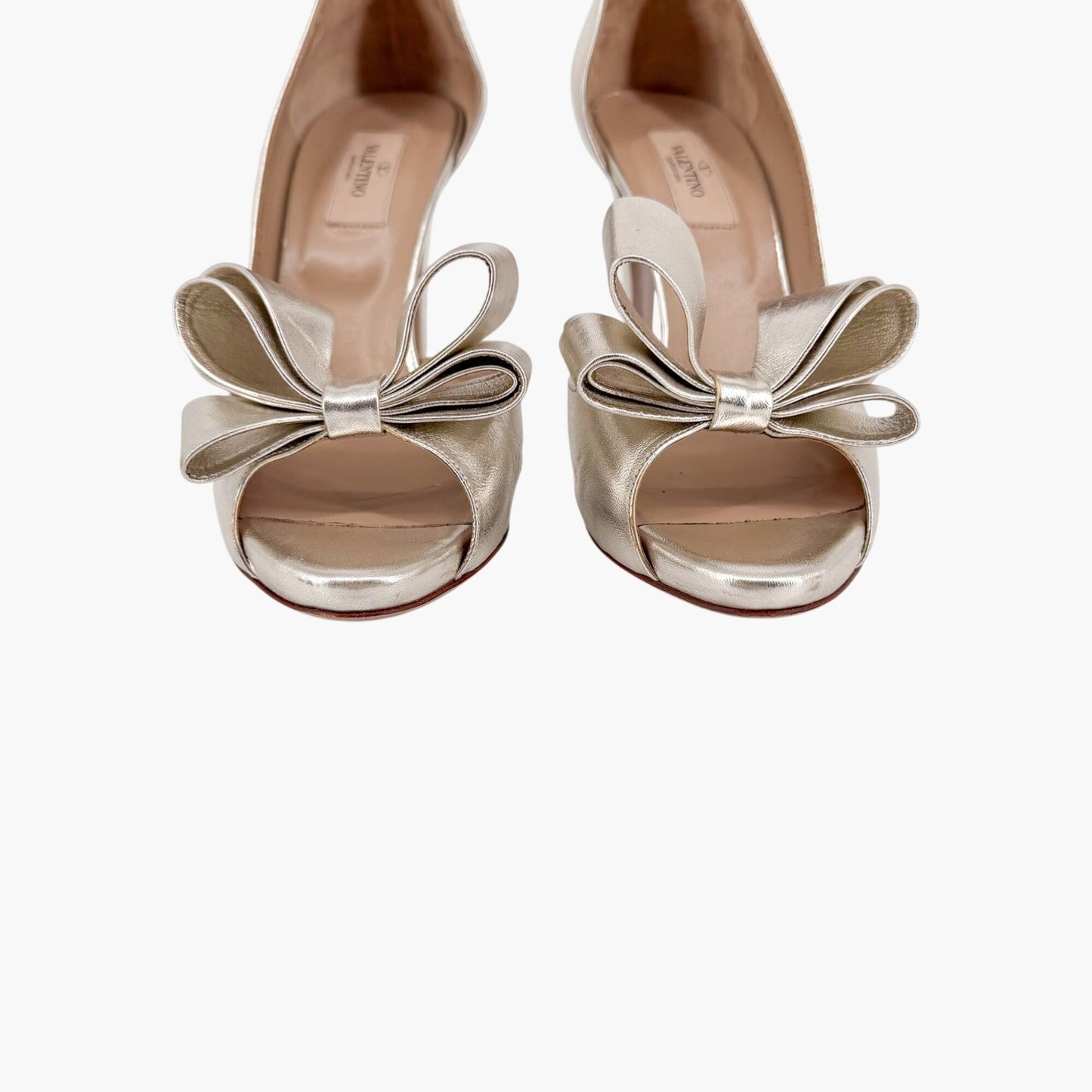 Valentino Garavani Triple Bow d’Orsay Pumps Gold Size 39