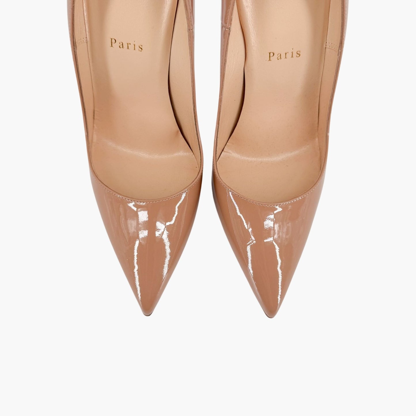 Christian Louboutin So Kate 120 Pumps in Nude/Beige Patent Leather Size 39.5