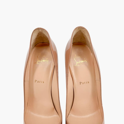 Christian Louboutin So Kate 120 Pumps in Nude/Beige Patent Leather Size 39.5