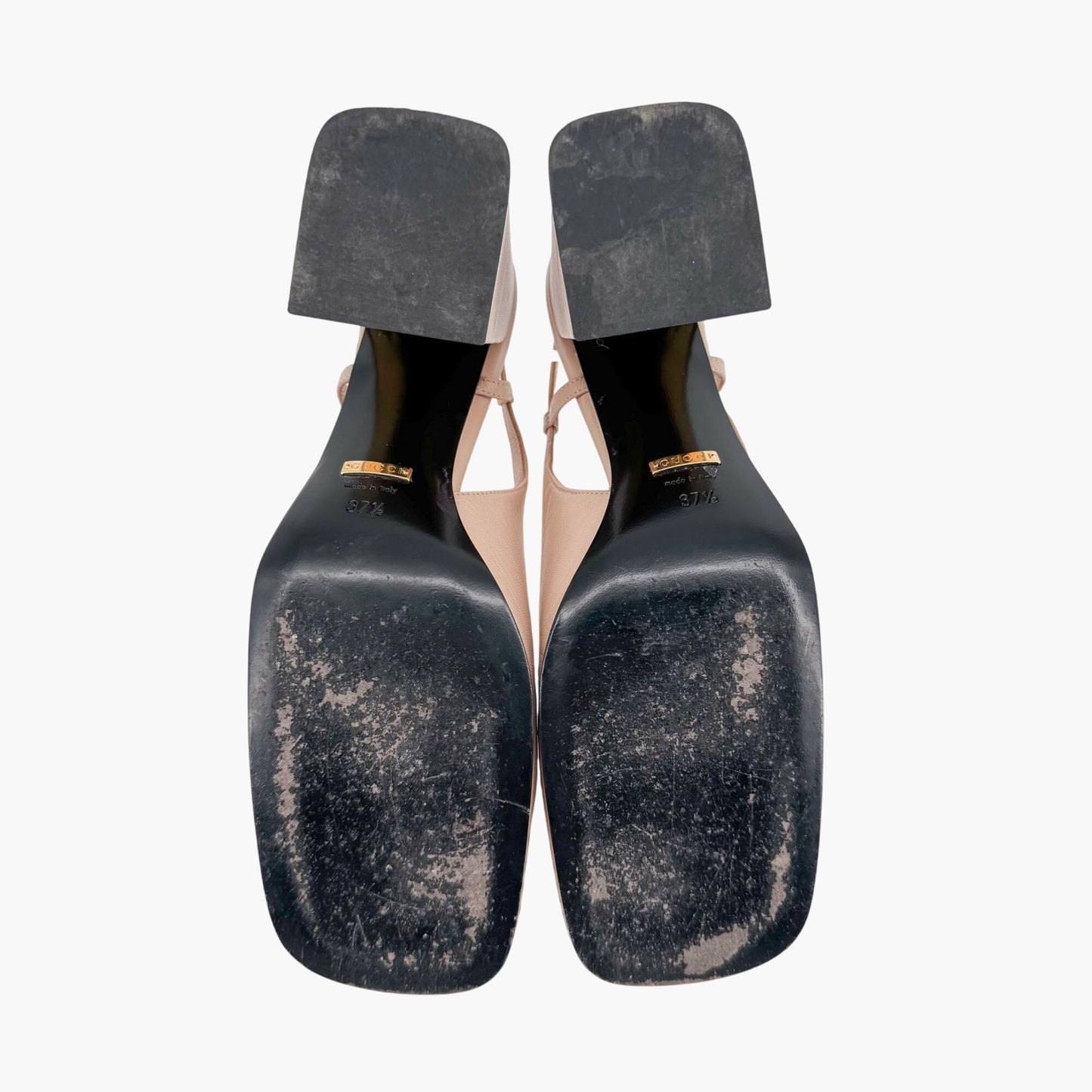 Gucci Baby Horsebit Slingback Pumps in Beige Leather – Size 37.5