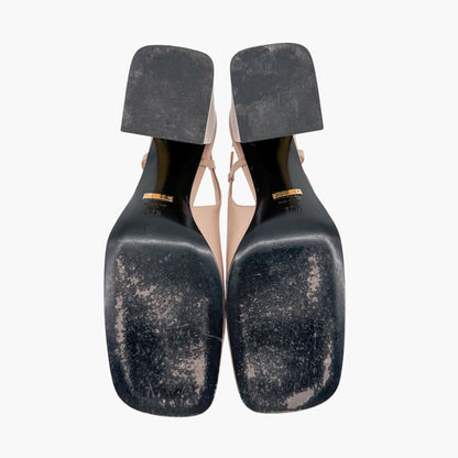 Gucci Baby Horsebit Slingback Pumps in Beige Leather – Size 37.5