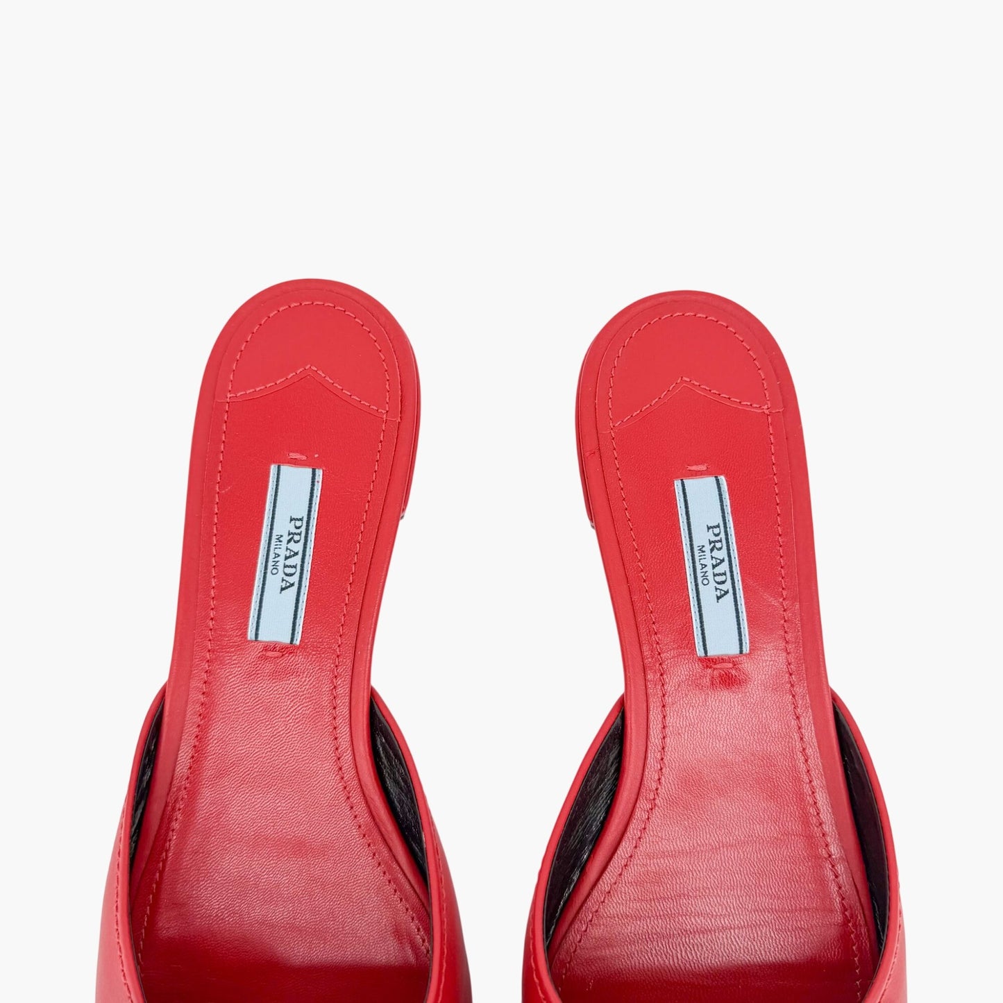 Prada Pointed Bow Mule Flats Red Size 38.5