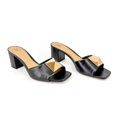 Valentino Garavani One Stud Mule Sandals Black Size 39