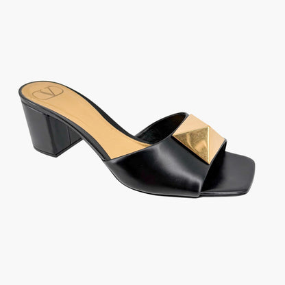 Valentino Garavani One Stud Mule Sandals Black Size 39