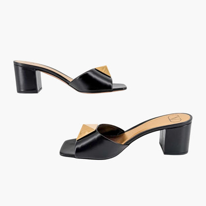 Valentino Garavani One Stud Mule Sandals Black Size 39