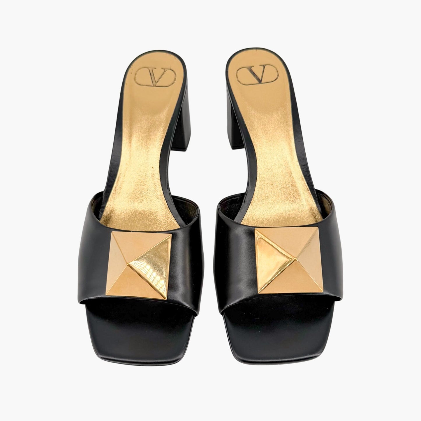Valentino Garavani One Stud Mule Sandals Black Size 39