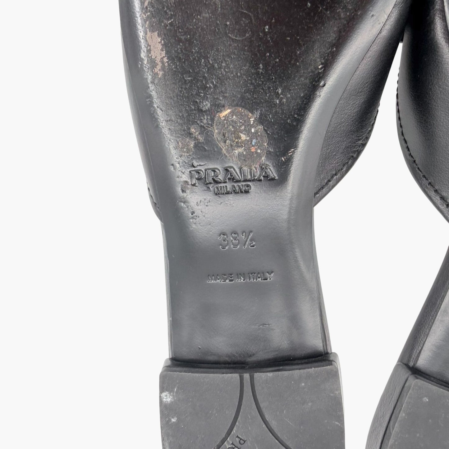 Prada Pointed Bow Mule Flats Black Size 38.5