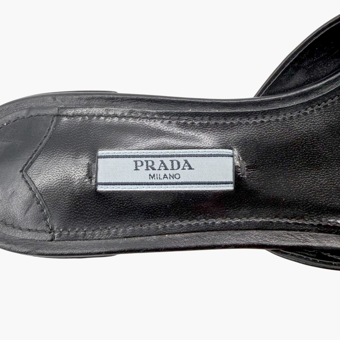 Prada Pointed Bow Mule Flats Black Size 38.5