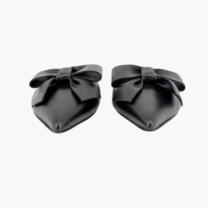 Prada Pointed Bow Mule Flats Black Size 38.5