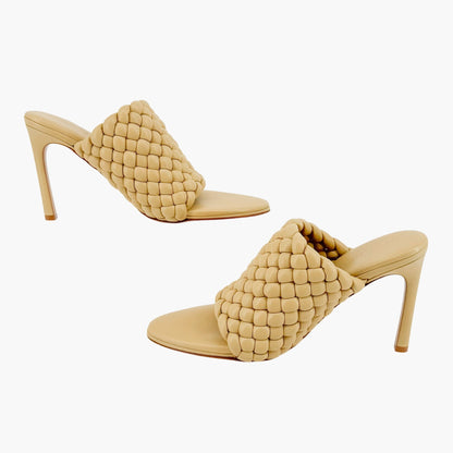 Bottega Veneta Curve Mule Sandals in Beige Tapioca Nappa Leather Size 40