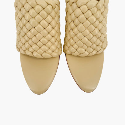 Bottega Veneta Curve Mule Sandals in Beige Tapioca Nappa Leather Size 40